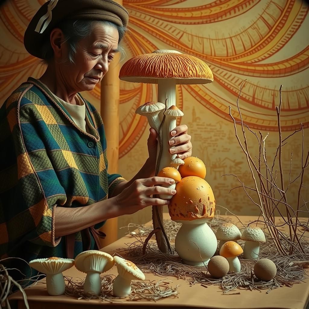 Norwegian Porcelain Workers Tend Giant Mushrooms