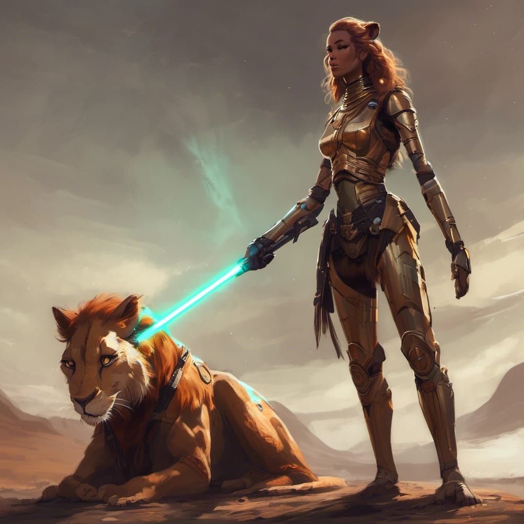 Jedi Liontaur Knight with Lightsaber