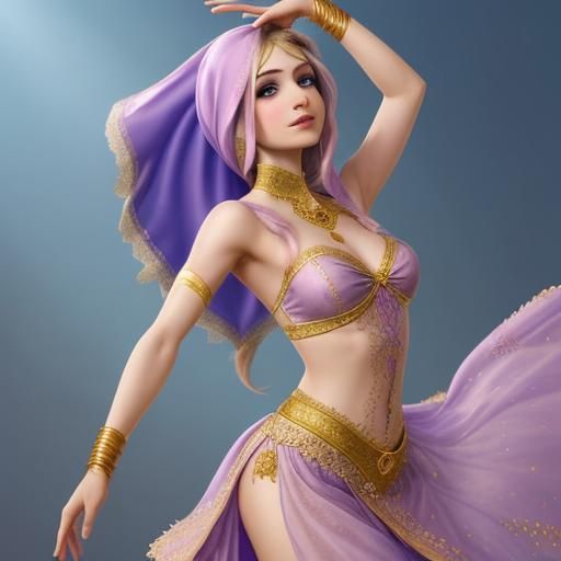 Rapunzel as an Arabian Dancer