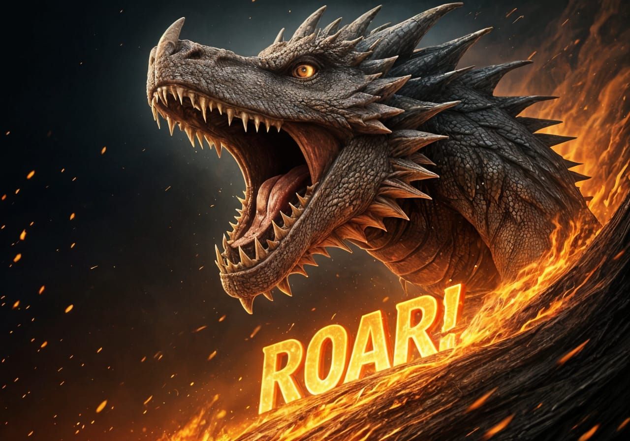 Hyperdetailed Animated Dragon Roaring