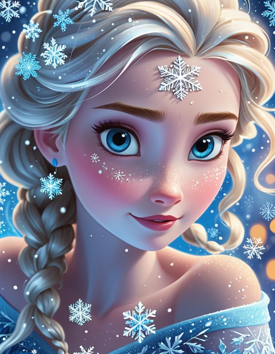 Elsa Creates Snowflakes: Disney Concept Art