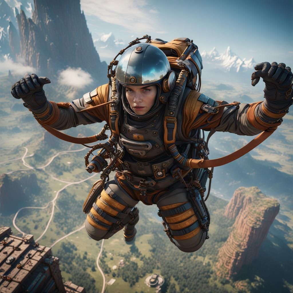 Military Anti-Gravity Harness: Detailed Matte Painting