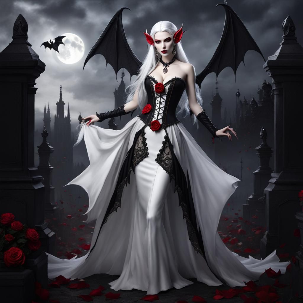 MASTERPIECE (Female, vampire with white skin, long white hai...