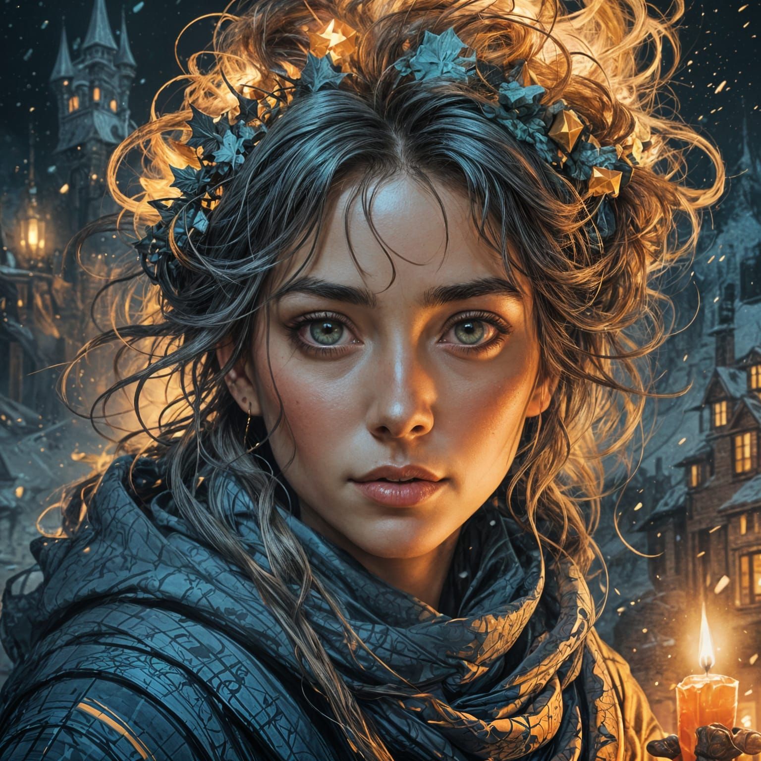 Pencil Sketch Portrait of a Young Woman