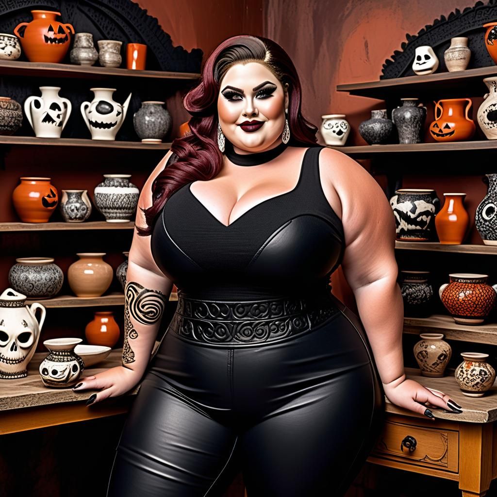 Curvy Woman Creates Spooky Pottery Figurines