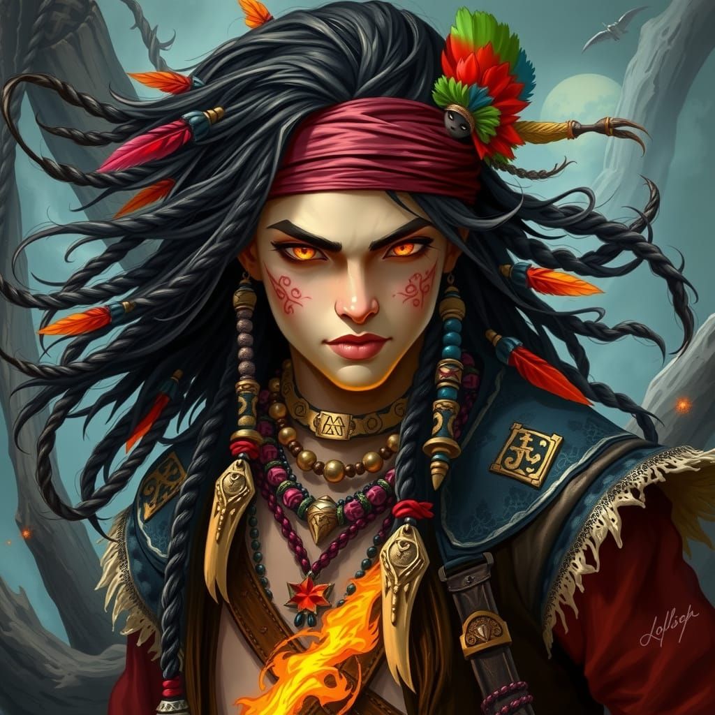 Majestic Pirate Cultivator in Vibrant, Moody Art Style