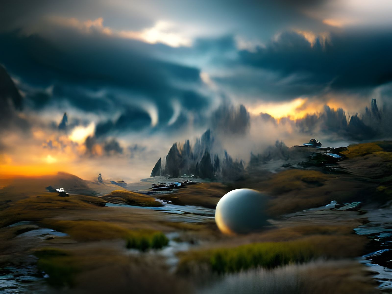 Storm Clouds on a Gas Giant: Matte Painting