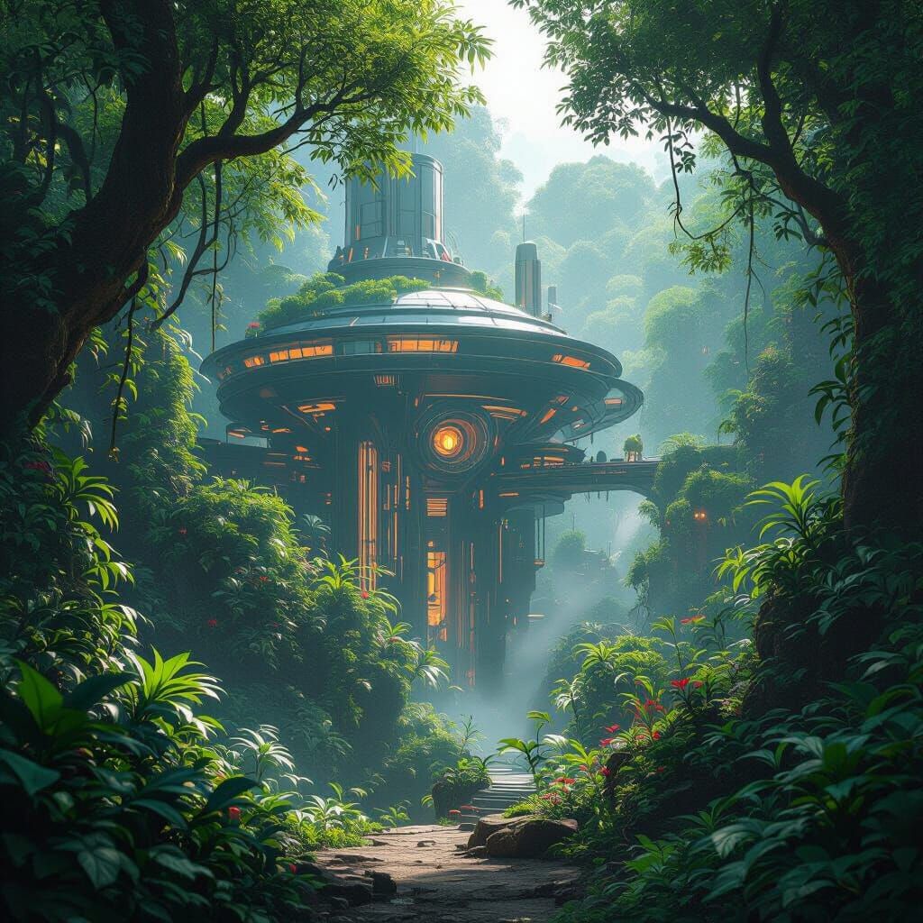 Villain's Secret Forest Base: 3D Anime Art Style