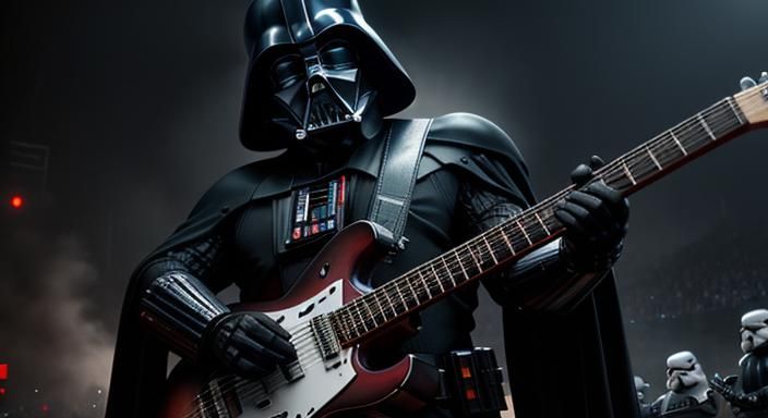 Darth Vader Rocks Out in Hyperrealistic Painting
