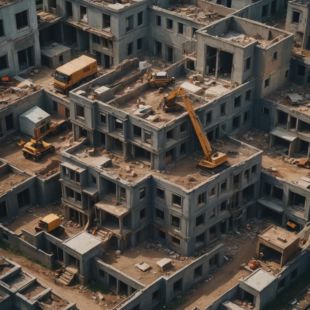 House Renovation in Progress: Cinematic Film Still