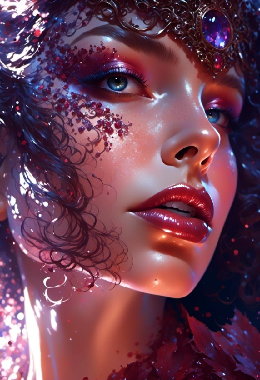 Beautiful Woman in Silk Gown: a Digital Portrait