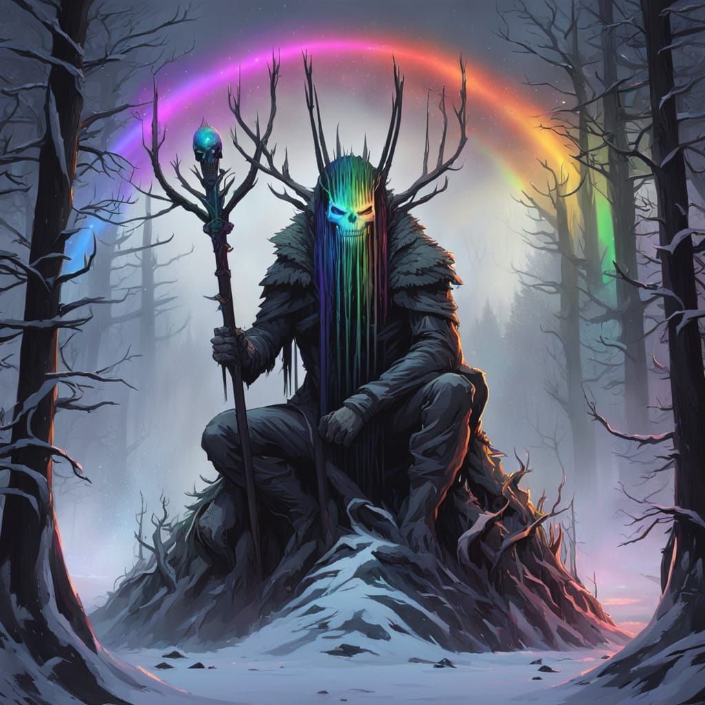 Tactile Chaos Dark Fantasy Art in Elegant Dystopian Landscap...