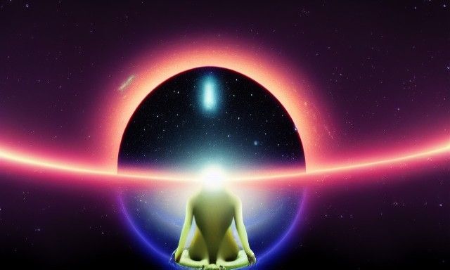 Meditating Alien Creature in Space