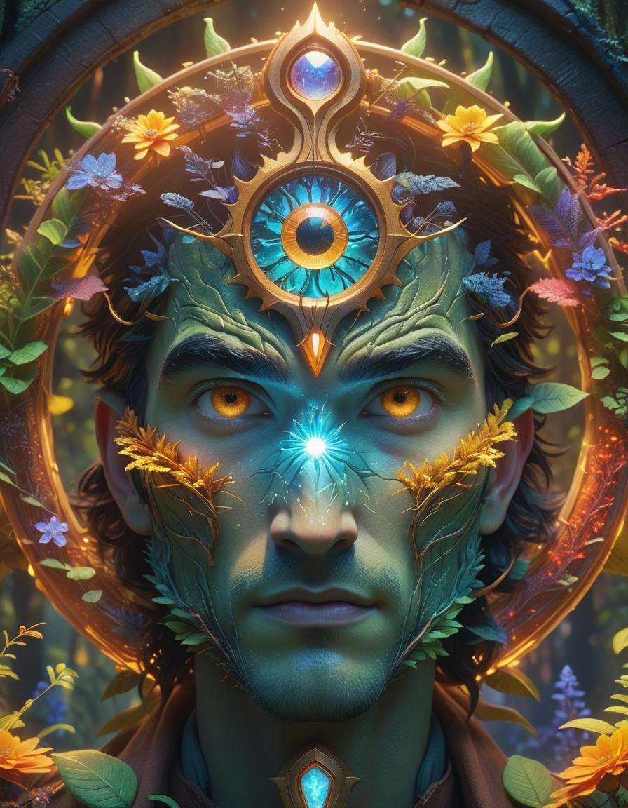 Mystical Forest Cultivator in Golden Hour Light