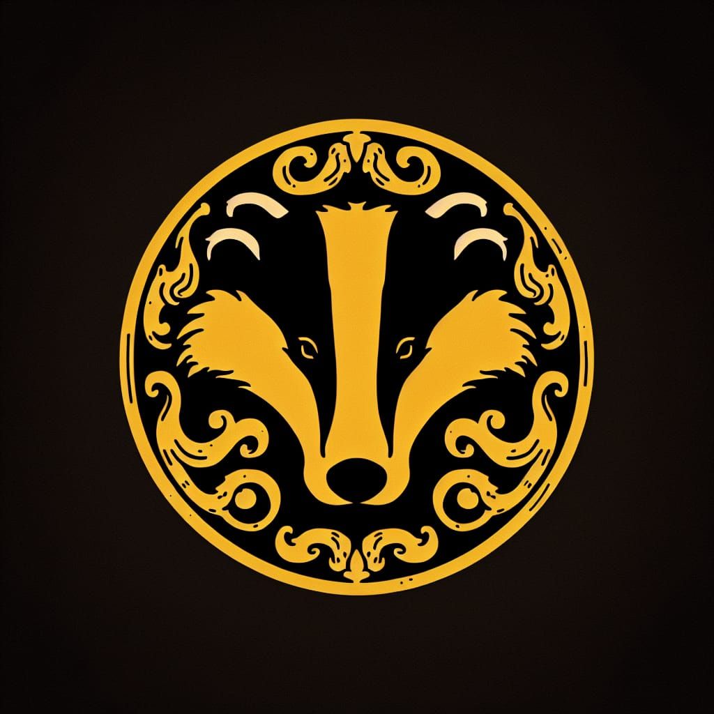 Hufflepuff Badger Emblem in Medieval Style
