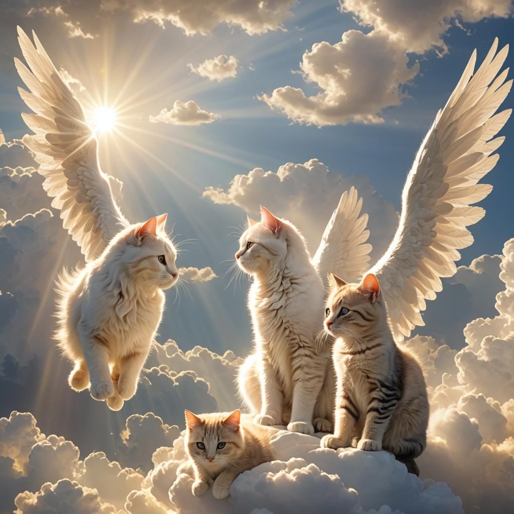 Angelic Family Scene in Divine Light