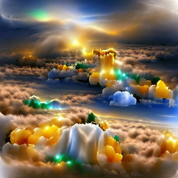 Devine sunset above the clouds