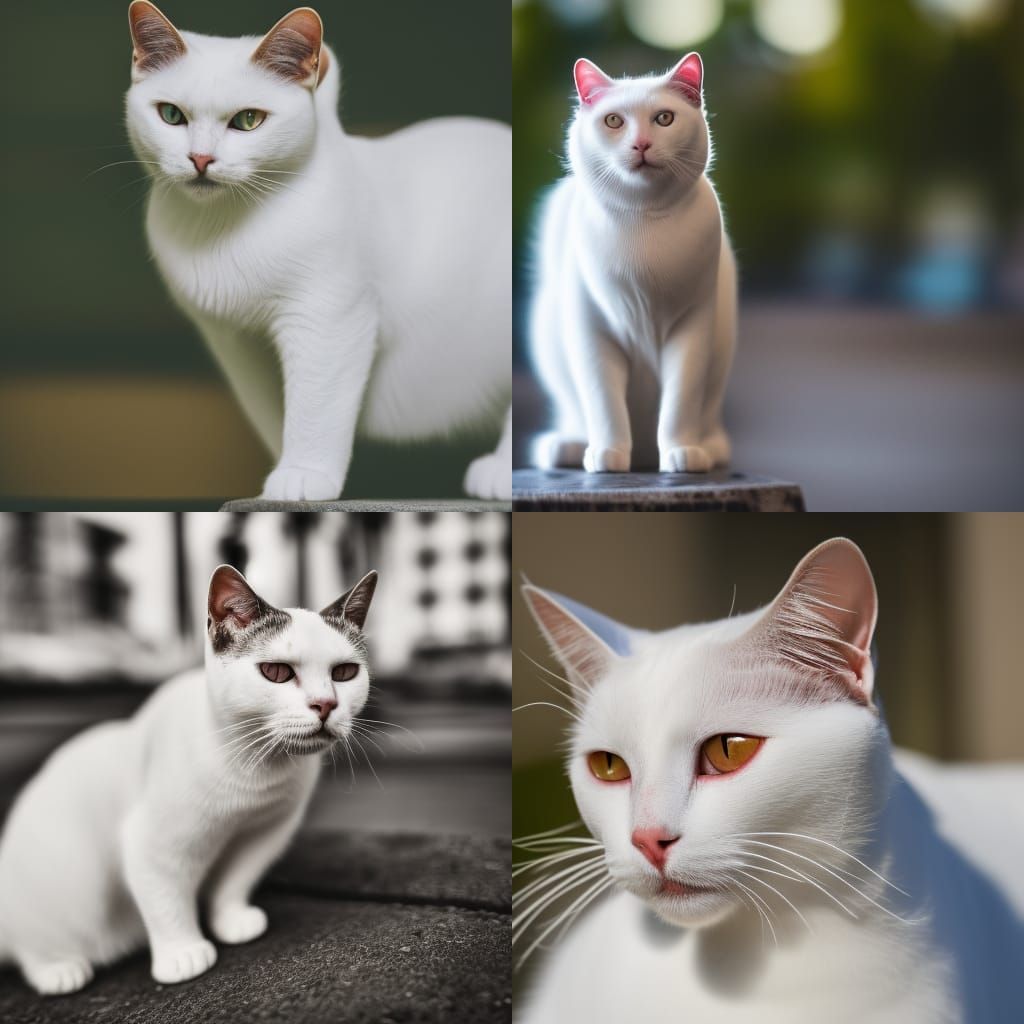Elegant White Cat Portrait in Natural Light