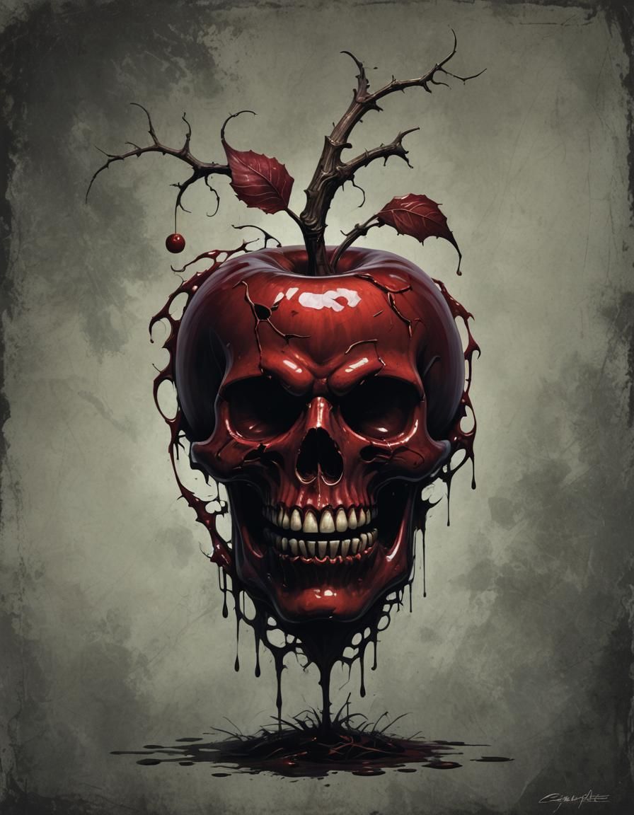 Sinister Dark Red Poison Apple