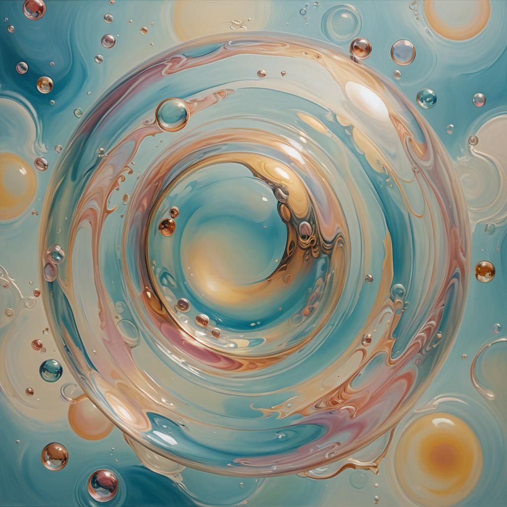 Surreal Bubble in Oil Painting Style