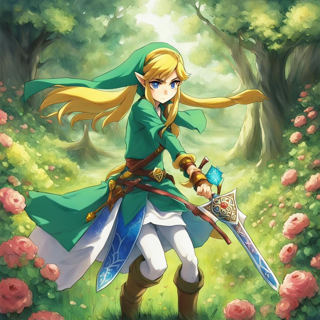 Zelda in Anime Key Visual Style