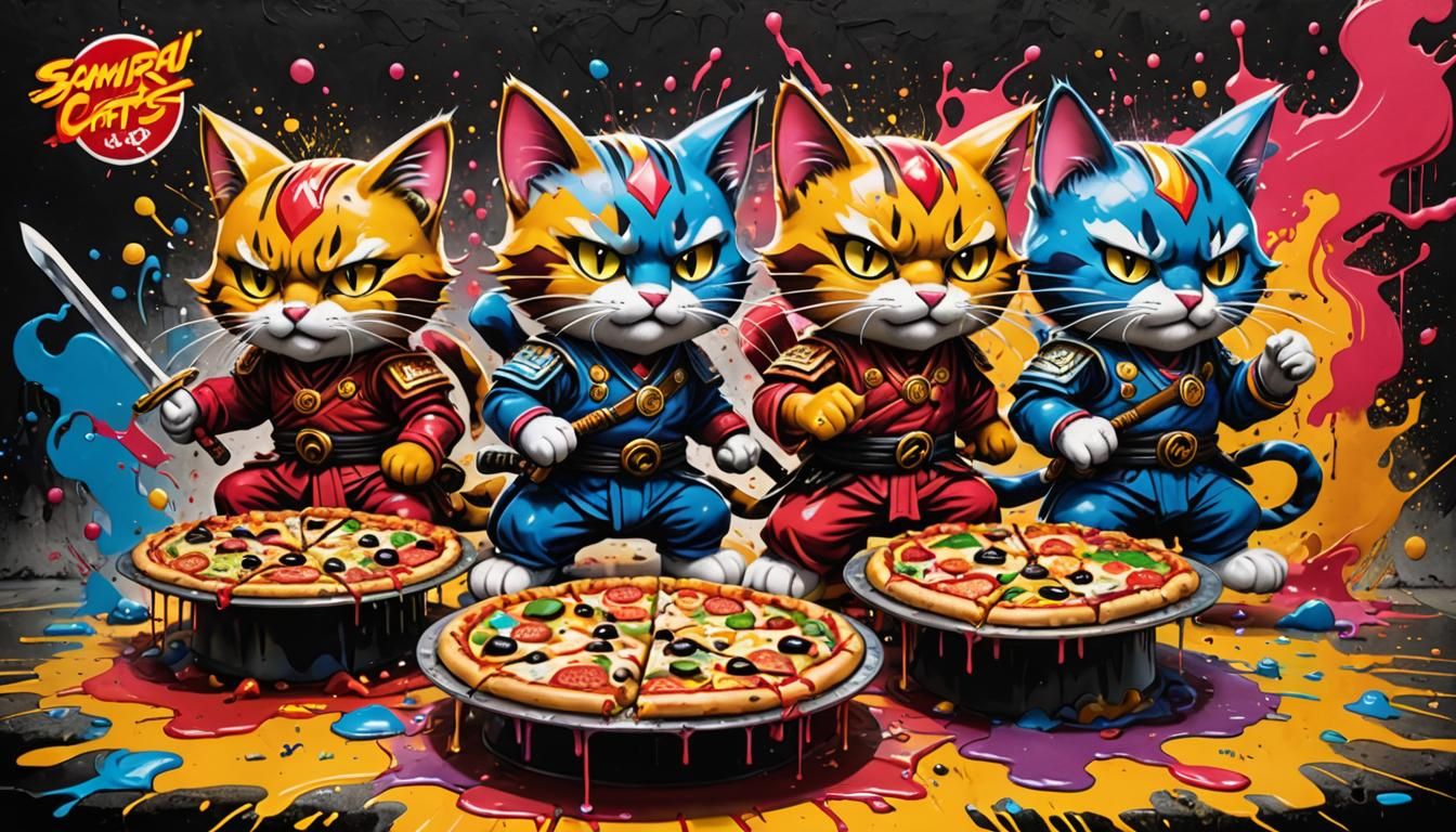 Samurai Pizza Cats Graffiti Street Art