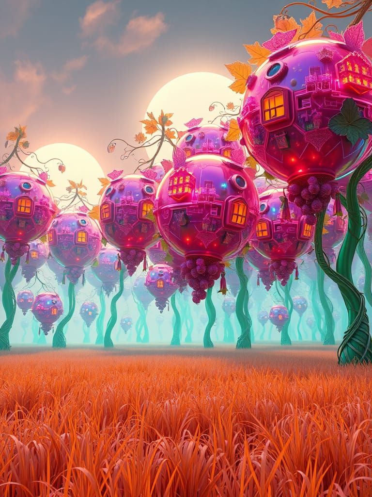 Futuristic Iridescent Metropolis in Hyper-Realistic Style