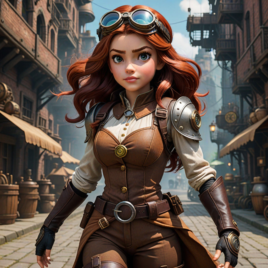 Steampunk Princess Ariel Embarks on Adventure
