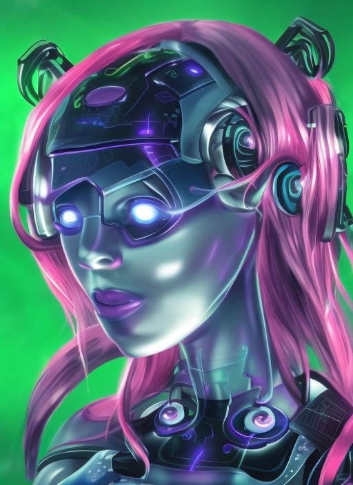 Cybernetic Girl Digital Rendering
