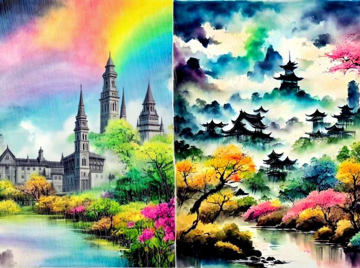 Pastel Rainbow Splits Gothic Europe & Sunny Japan
