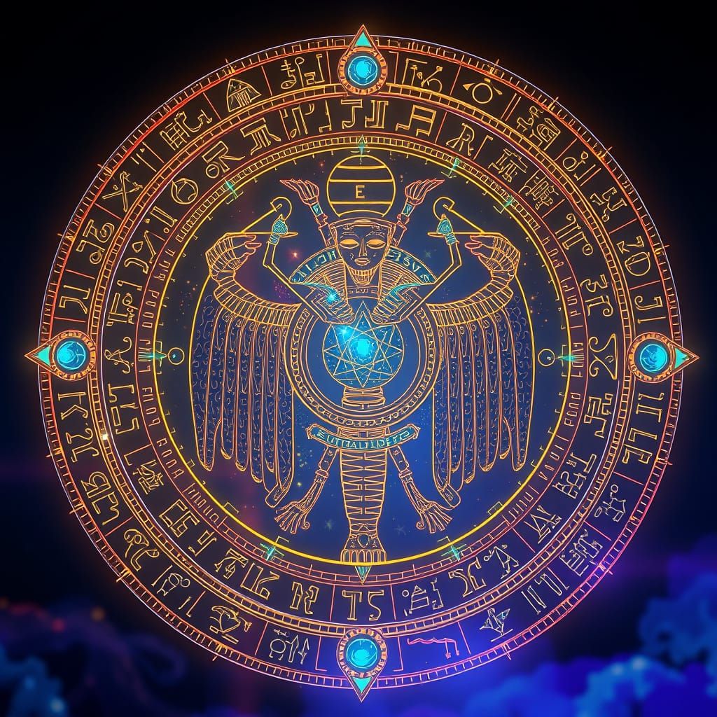 Intricate Hieroglyphics Inspired by the Egyptian Book of the...