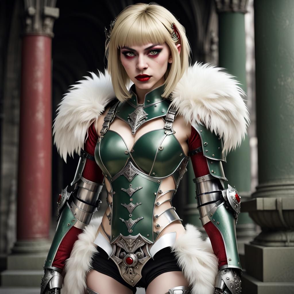 Vampire Warrior in Gothic Armor, Comic Book Style