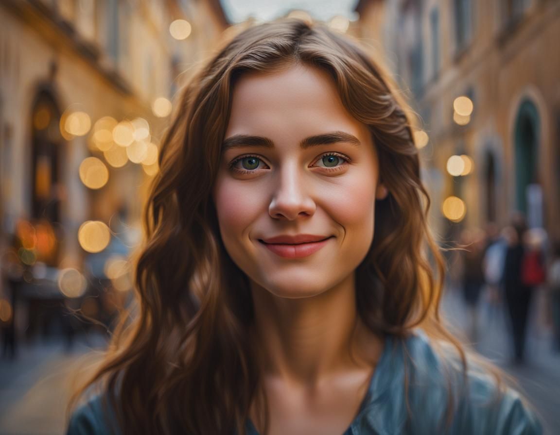 Florentine Oil Painting Portrait with Bokeh