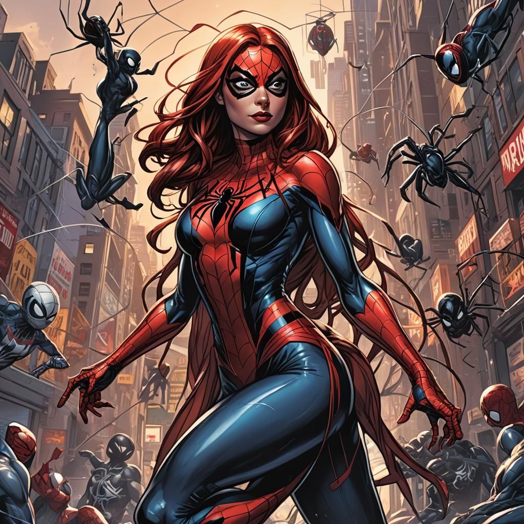 Spidersona: Spider Girl in Marvel Comic Style