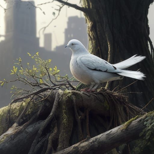 Post-Apocalyptic Dove Nest in Ruins