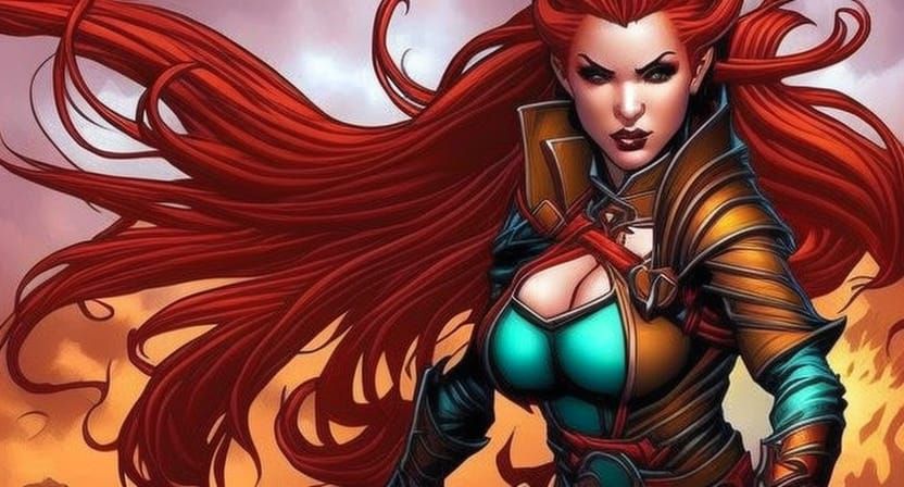 Dwarf Rogue with Red Hair in Comic Book Art Style
