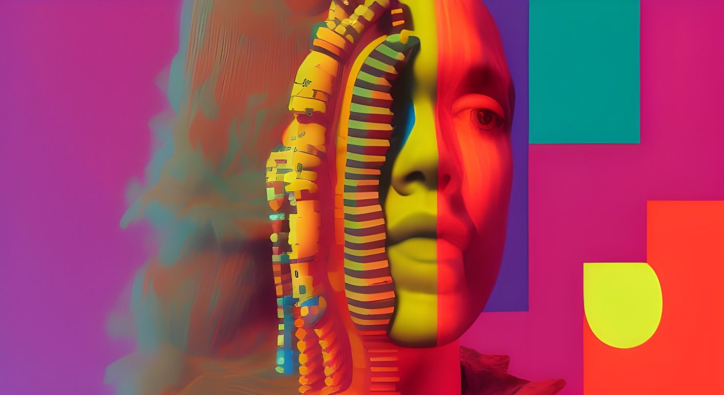 Psy-Fi African Mona Lisa in Neo-Tribal Batik