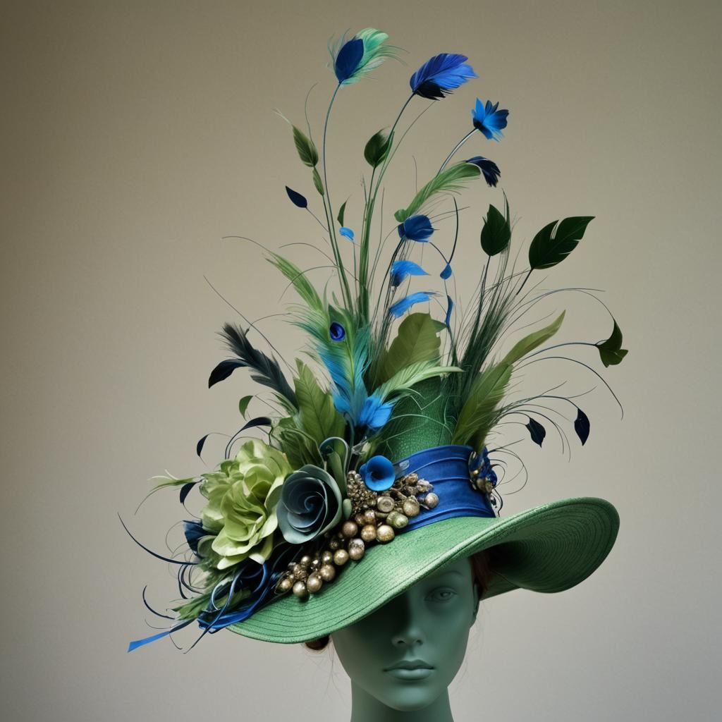 Whimsical Huntress Hat for Royal Ascot in Museum Display