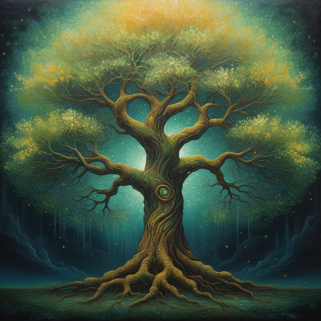 Majestic Tree of Life in Serene Landscape