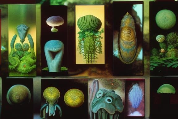 Moss Covered Tiki Gods in Lush Jungle