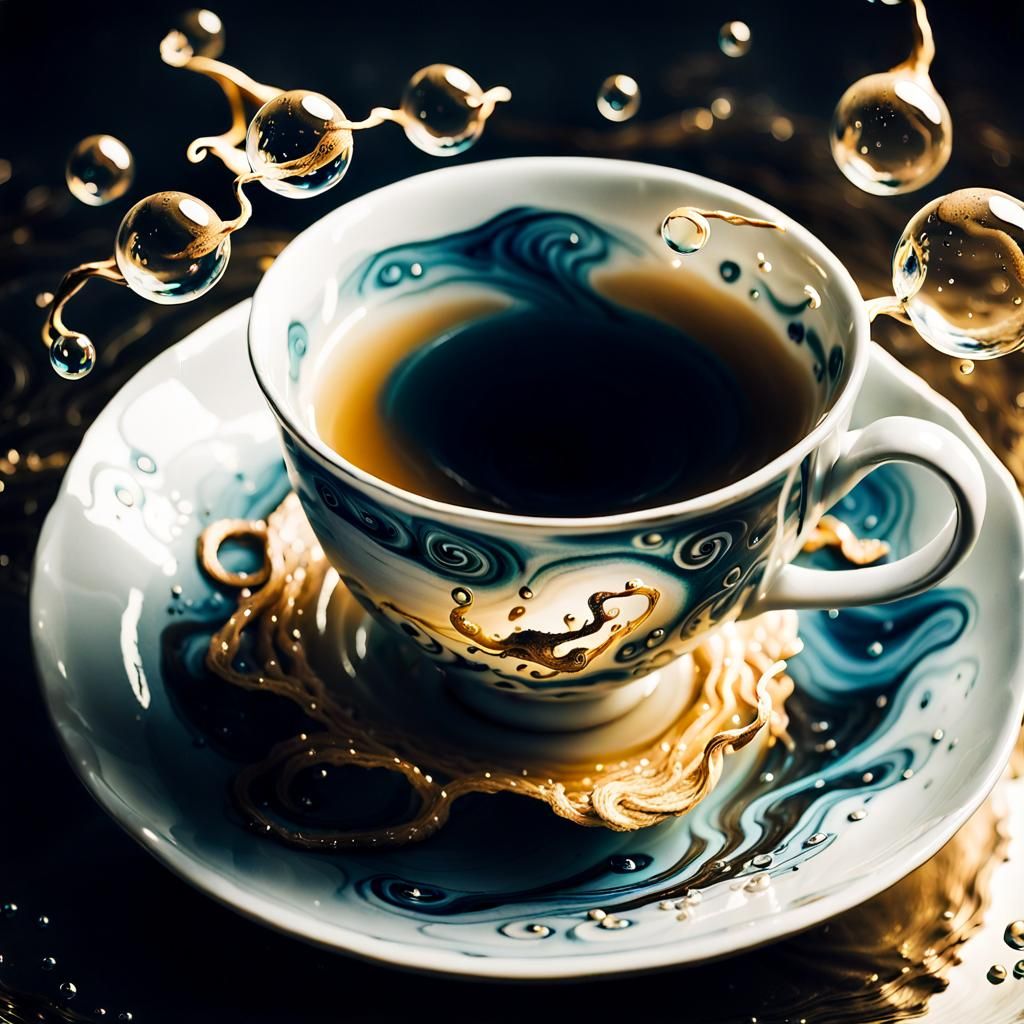 Surreal Teacup Nightmare Vortex in Dreamlike Style