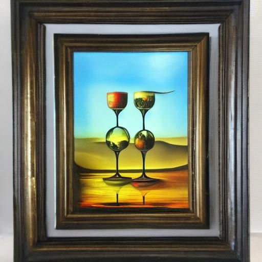 Surreal Acrylic Pouring Painting with Cubed Glass