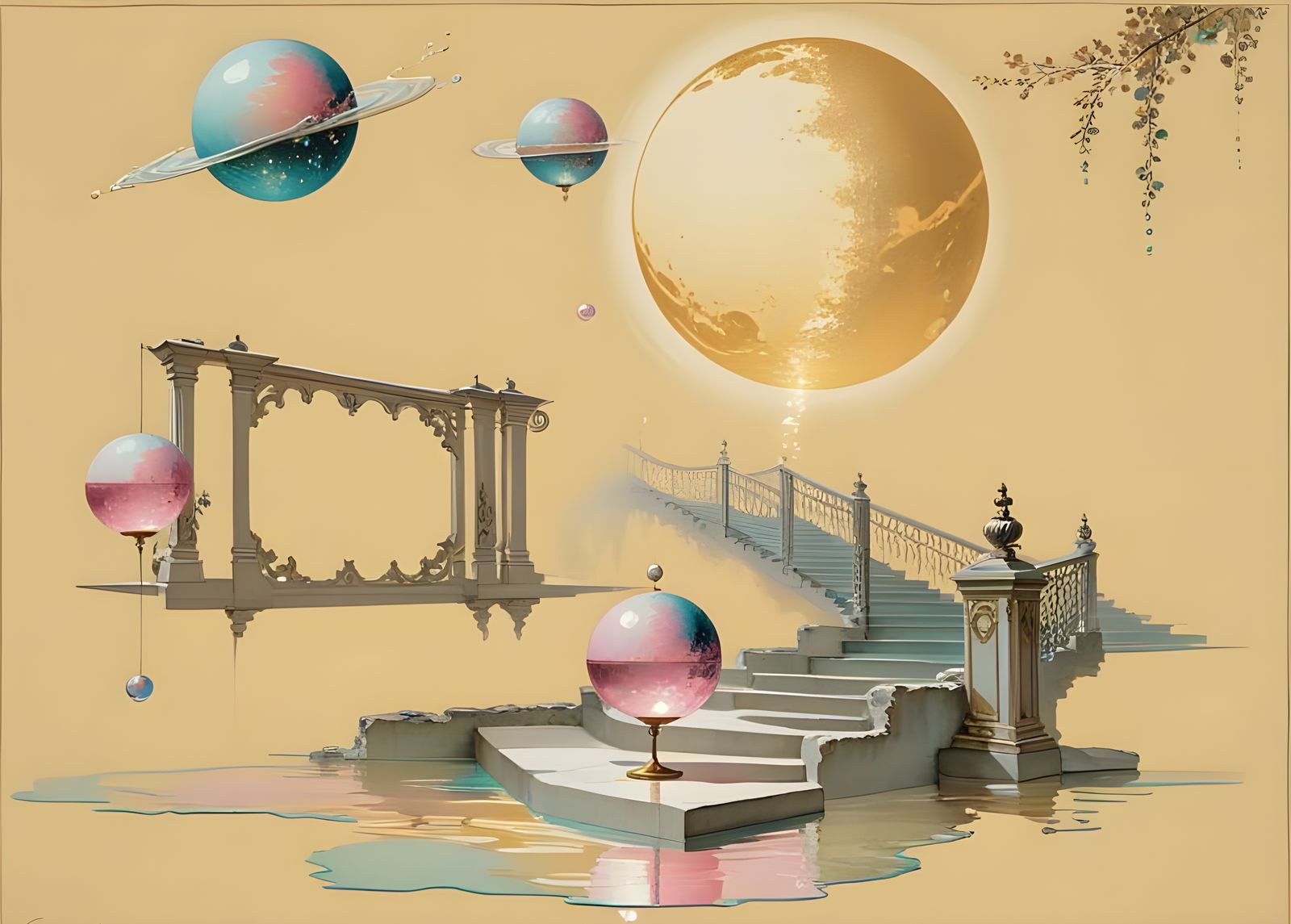 Staircase to Heaven in Shadow-Light Style