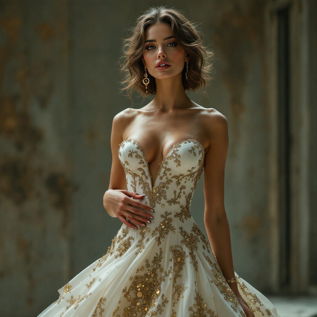 Elegant Spy in Bulletproof Mushroom-Kevlar Dress