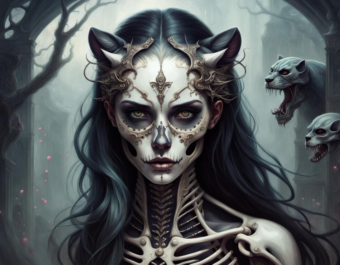 Fierce Panther Skeleton with Electrical Attack