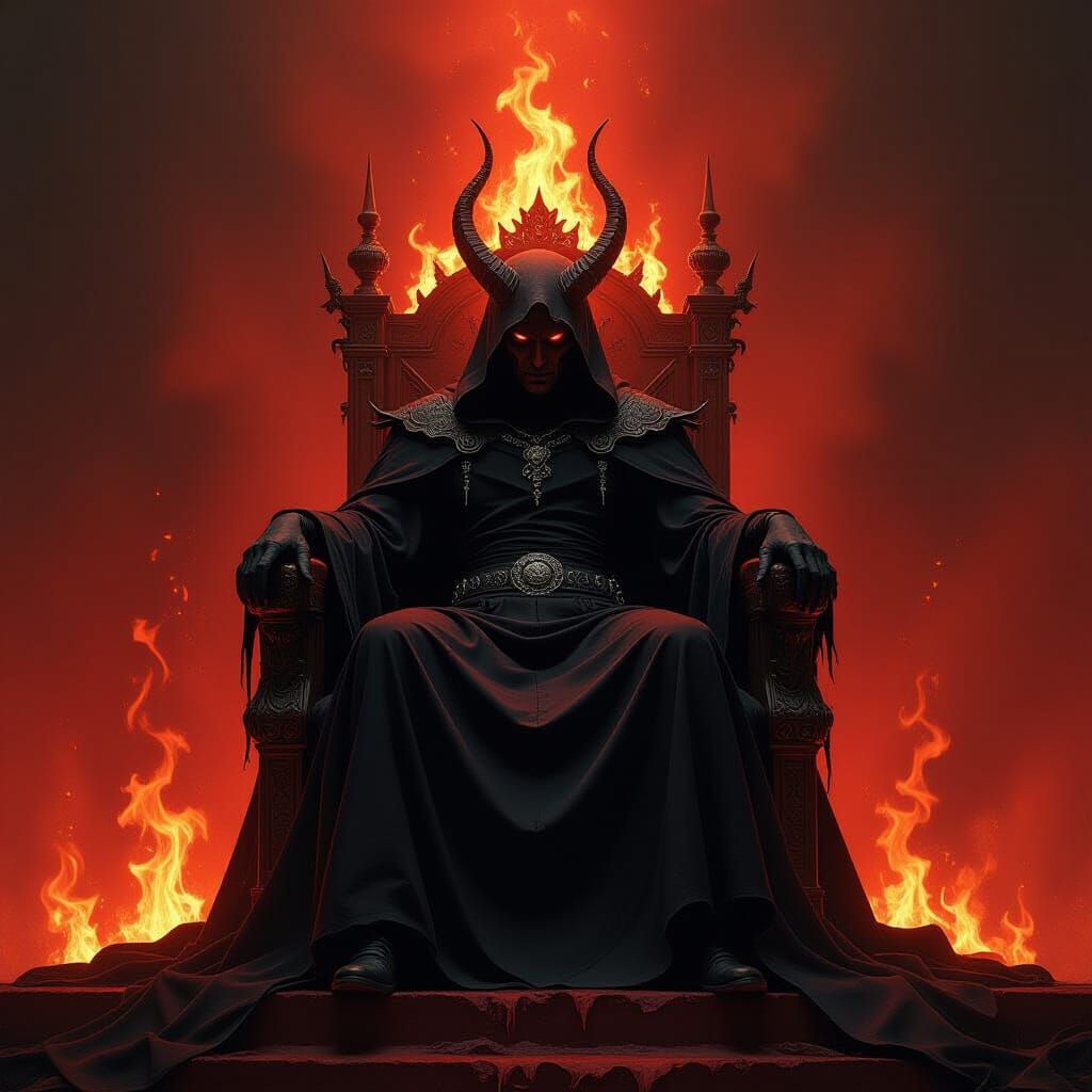 The Devil's Fiery Throne: Souls Burn in Hellish Light