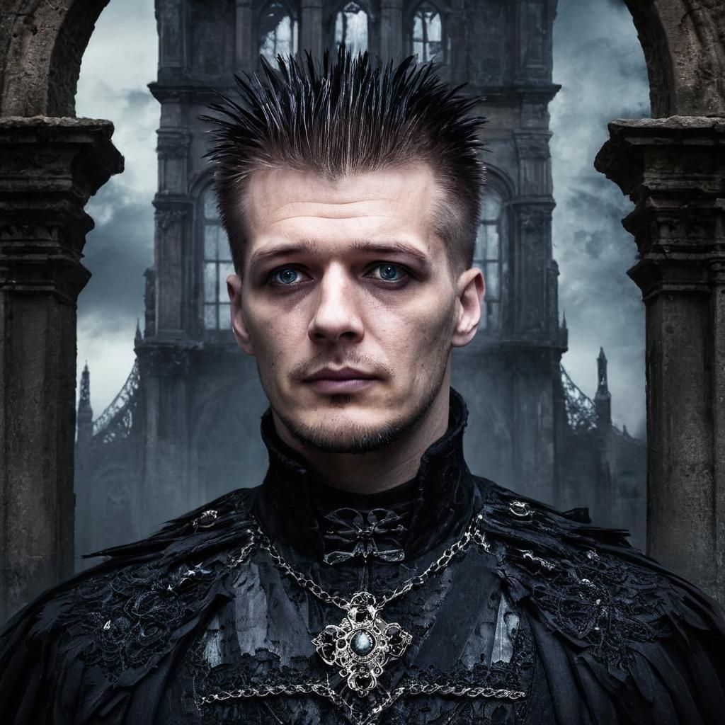 Gothic Portrait of Mystery and Allure