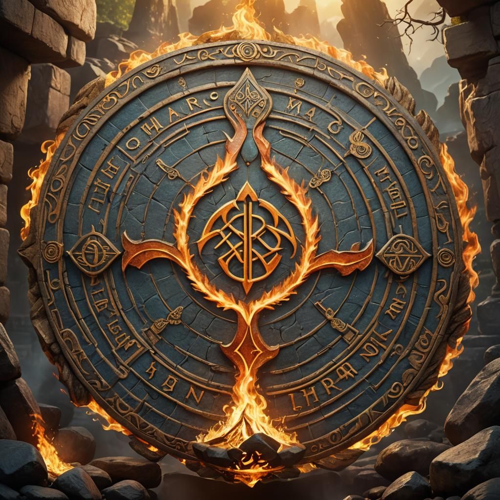 Mystical Sign of the Four Elements: Fantasy Art