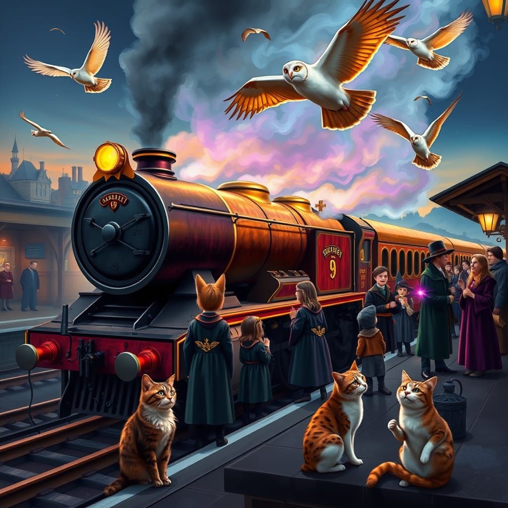 Majestic Steam-Powered Train Departs Platform 9 3/4 in Whims...