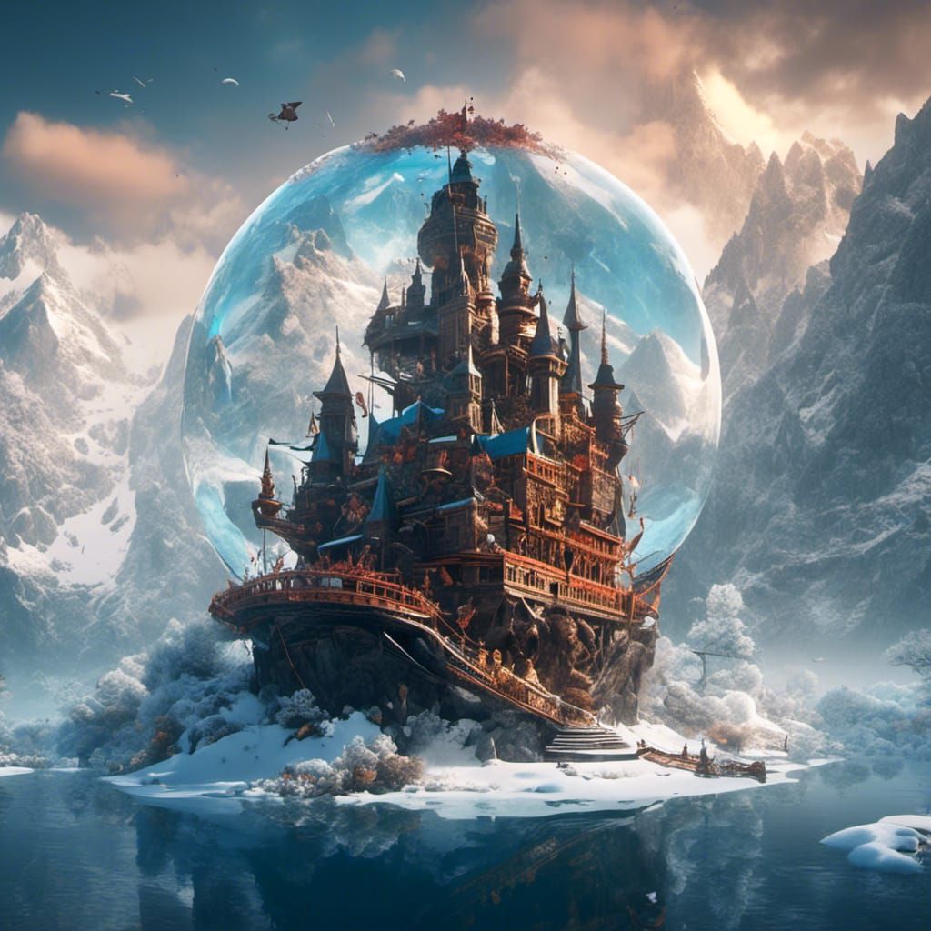 Ship in a Snowglobe: Detailed Matte Painting
